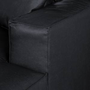 Ecksofa Calli Kunstleder Schwarz - Longchair davorstehend rechts