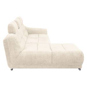 Hoekbank Carman geweven stof - Beige - Longchair vooraanzicht links - Slaapfunctie