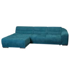 Ecksofa Carman Webstoff Petrol - Longchair davorstehend links - Keine Funktion