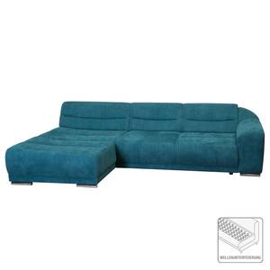 Ecksofa Carman Webstoff Petrol - Longchair davorstehend links - Keine Funktion