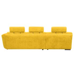 Ecksofa Carman Webstoff Webstoff - Senfgelb - Longchair davorstehend links - Keine Funktion