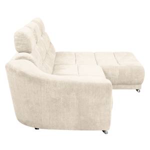 Ecksofa Carman Webstoff Webstoff - Beige - Longchair davorstehend rechts - Schlaffunktion