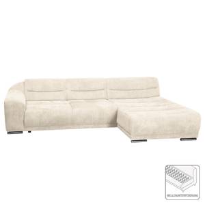 Ecksofa Carman Webstoff Webstoff - Beige - Longchair davorstehend rechts - Schlaffunktion