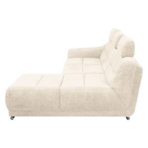 Ecksofa Carman Webstoff Webstoff - Beige - Longchair davorstehend rechts - Schlaffunktion