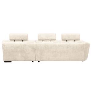 Ecksofa Carman Webstoff Webstoff - Beige - Longchair davorstehend rechts - Schlaffunktion