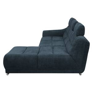 Ecksofa Carman Webstoff Webstoff - Dunkelblau - Longchair davorstehend rechts - Schlaffunktion