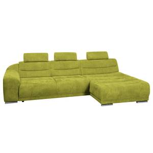 Ecksofa Carman Webstoff Webstoff - Grün - Longchair davorstehend rechts - Schlaffunktion