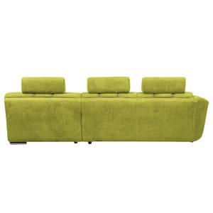 Ecksofa Carman Webstoff Grün - Longchair davorstehend rechts - Schlaffunktion