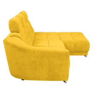 Ecksofa Carman Webstoff Webstoff - Senfgelb - Longchair davorstehend rechts - Schlaffunktion