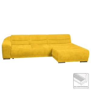 Ecksofa Carman Webstoff Webstoff - Senfgelb - Longchair davorstehend rechts - Schlaffunktion