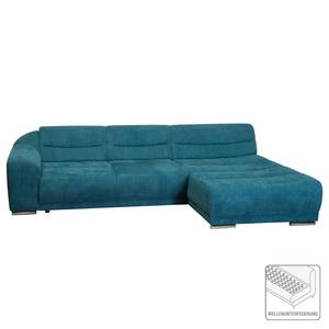 Ecksofa Carman Webstoff Webstoff - Petrol - Longchair davorstehend rechts - Keine Funktion