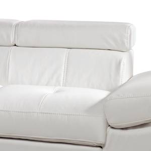 Canapé d'angle Kerry (convertible) Cuir véritable blanc - Méridienne à Â  gauche (vue de face)