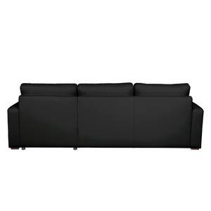 Canapé d'angle Cavolo Avec fonction couchage - Imitation cuir noir - Méridienne montable à gauche ou à droite