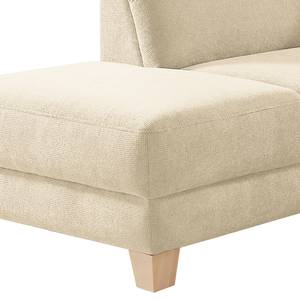 Ecksofa Cebu Webstoff Creme - Ottomane davorstehend links - Keine Funktion