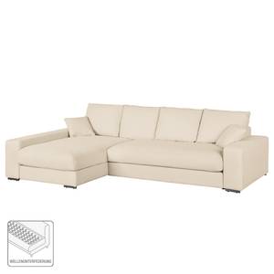 Ecksofa Chelm Webstoff Creme - Longchair davorstehend links