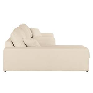 Ecksofa Chelm Webstoff Creme - Longchair davorstehend links