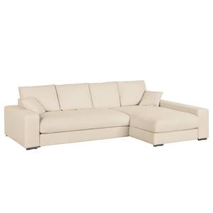 Ecksofa Chelm Webstoff Creme - Longchair davorstehend rechts