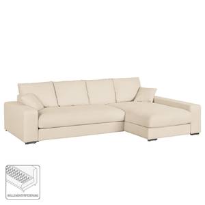 Ecksofa Chelm Webstoff Creme - Longchair davorstehend rechts