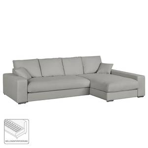 Ecksofa Chelm Webstoff Grau - Longchair davorstehend rechts