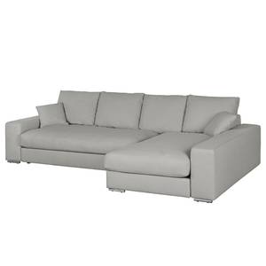 Ecksofa Chelm Webstoff Grau - Longchair davorstehend rechts