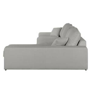 Ecksofa Chelm Webstoff Grau - Longchair davorstehend rechts