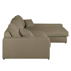 Ecksofa Chelm Webstoff Taupe - Longchair davorstehend rechts