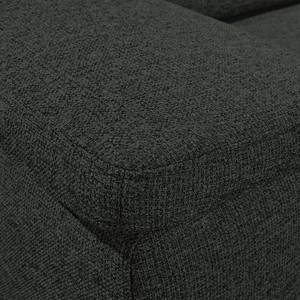 Ecksofa Chenega Webstoff Anthrazit - Longchair davorstehend rechts - Keine Funktion