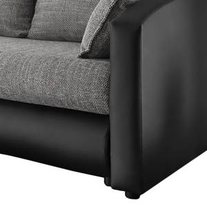 Canapé d'angle Chertsey (convertible)- I Imitation cuir / Tissu - Noir / Gris