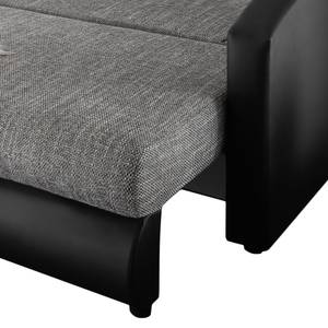 Canapé d'angle Chertsey (convertible)- I Imitation cuir / Tissu - Noir / Gris