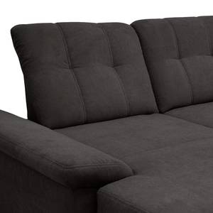 Ecksofa Chipman Webstoff Braungrau - Longchair davorstehend links - Keine Funktion