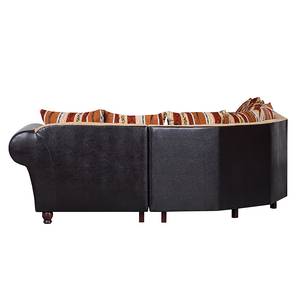 Ecksofa Mosambik Kunstleder / Webstoff - Schwarz / Beige - 1-Sitzer davorstehend rechts