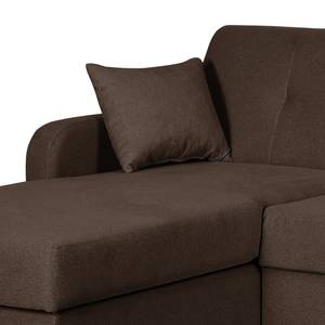 Ecksofa Clintwood (mit Schlaffunktion) Webstoff Longchair beidseitig montierbar - Kokosnuss Braun