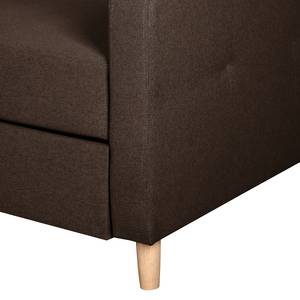 Ecksofa Clintwood (mit Schlaffunktion) Webstoff Longchair beidseitig montierbar - Kokosnuss Braun