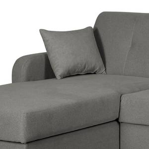 Ecksofa Clintwood (mit Schlaffunktion) Webstoff Longchair beidseitig montierbar - Platin