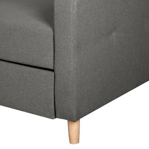 Ecksofa Clintwood (mit Schlaffunktion) Webstoff Longchair beidseitig montierbar - Platin