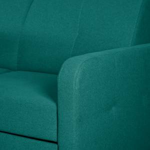 Hoekbank Clintwood (met slaapfunctie) - geweven stof longchair aan beide uiteinden te monteren - Turquoise