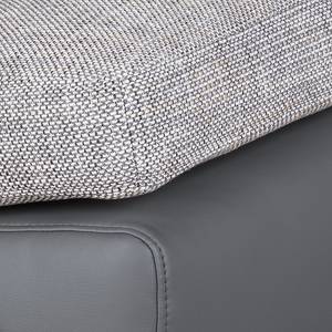 Canapé d'angle Cloe (convertible) Cuir synthétique / Tissu structuré  gris Méridienne à droite (vue de face)