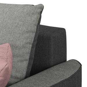 Ecksofa Colatina mit Schlaffunktion - Strukturstoff - Grau - Ottomane davorstehend links