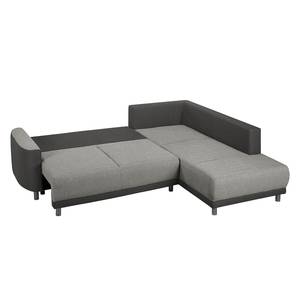 Ecksofa Colatina Strukturstoff - Mauve - Ottomane davorstehend rechts