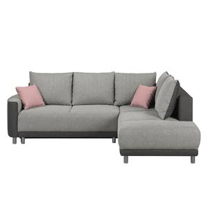 Ecksofa Colatina Strukturstoff - Mauve - Ottomane davorstehend rechts