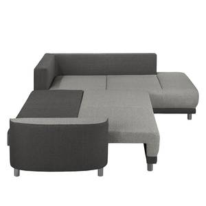 Ecksofa Colatina Strukturstoff - Mauve - Ottomane davorstehend rechts