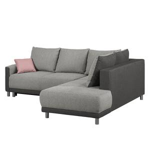 Ecksofa Colatina Strukturstoff - Mauve - Ottomane davorstehend rechts