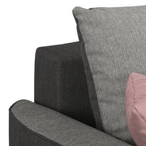 Ecksofa Colatina Strukturstoff - Mauve - Ottomane davorstehend rechts