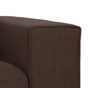 Ecksofa Columbia Webstoff Stoff Dara: Braun - Longchair davorstehend links