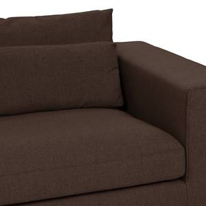 Ecksofa Columbia Webstoff Stoff Dara: Braun - Longchair davorstehend links