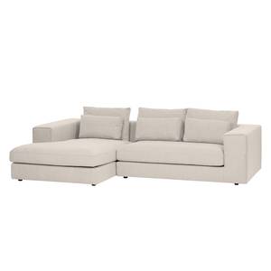 Ecksofa Columbia Webstoff Stoff Dara: Creme - Longchair davorstehend links