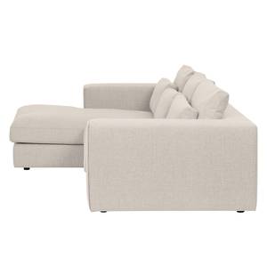 Ecksofa Columbia Webstoff Stoff Dara: Creme - Longchair davorstehend links