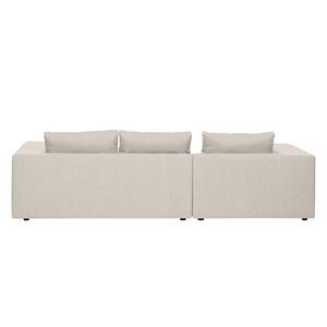 Ecksofa Columbia Webstoff Stoff Dara: Creme - Longchair davorstehend links