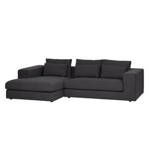 Ecksofa Columbia Webstoff Stoff Valura: Anthrazit - Longchair davorstehend links