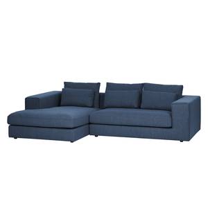 Ecksofa Columbia Webstoff Stoff Valura: Blau - Longchair davorstehend links